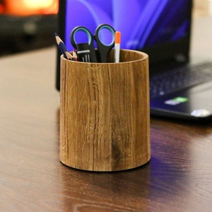 Portalápices de madera hecho a mano, organizador de escritorio hecho a mano, portalápices de madera de Crescent Crafts - Product Image 2