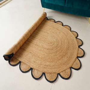 พรมปอกระเจาถักแบบหรูหราทันสมัยพรมปูพื้นแบบทำมือดีไซน์เรขาคณิตทำด้วยมือพรมอินเดียกันน้ำกันลื่นปรับแต่งได้ขนาดได้ - Product Image 4