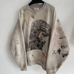 Sudadera Unisex Extra Grande de Invierno, Estilo Vintage, 100% Algodón, Teñido Liso, Efecto Desgastado por el Sol, Estilo Urbano - Product Image 1