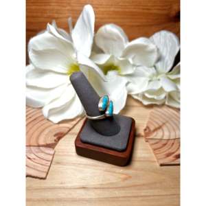 Navajo Handmade <b>Adjustable</b> Statement <b>Ring</b> Kingman Turquoise & Sterling Silver Bezel Set in Natural Stone Everyday Wear - Product Image 2