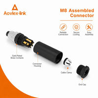Connecteur M8 étanche personnalisé pour câblage sur site, Profibus 4 broches mâle et femelle, prise de câble droite M8, connecteur M8