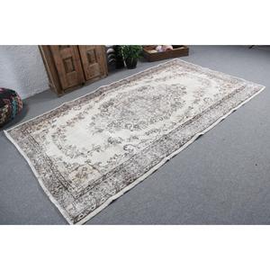 Alfombra Grande Vintage, Alfombra Turca de 5.3x9.1 pies, Alfombra de Lana Blanca - Product Image 2