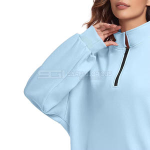 Sudadera de Mujer Lisa de Diseño Personalizado para Otoño e Invierno, Sudadera Holgada de Moda, Sudadera Extra Grande con Cuello Redondo para Mujer - Product Image 4