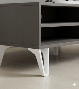 Rio Leg 18cm Heavy Duty White ABS Plastic Furniture Leg con pintura resistente a los arañazos para sofá Mesa Gabinete Tocador Unidad de TV - Product Image 2