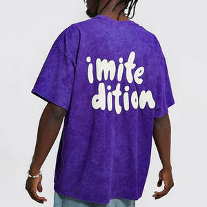 เสื้อยืดลายฟอกสีแบบใหม่ขายส่งสำหรับผู้ชาย เสื้อผ้าสตรีทแวร์แฟชั่นใหม่ เสื้อยืดลายฟอกสีแบบริงเกอร์ออกแบบเองสำหรับผู้ชาย มีจำหน่าย - Product Image 2