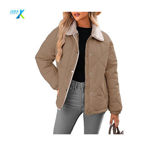 Chaqueta Acolchada de Invierno para Mujer, con Ribete de Piel de Oveja, Capucha, Transpirable, Ligera, Informal - Product Image 1