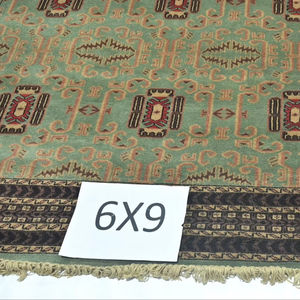 Tapis de laine indiens vibrants faits à la main multicolore noeud turc persan laine fine taille personnalisable disponible avec motif abstrait - Product Image 1