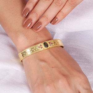 2026 Unique Designs <b>Gold</b> Plated Trendy Tourmaline <b>Bracelet</b> for Women Engagement Wedding Party - Product Image 3