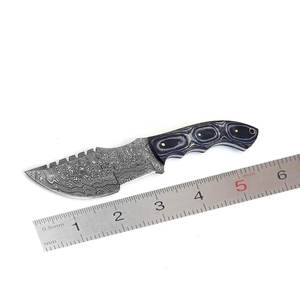 Damascus Steel Tracker <b>Knife</b> Handmade Outdoor Camping Bushcraft Utility <b>Knife</b> With Comfortable Wood Handle - Product Image 1