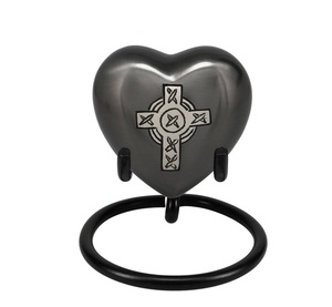 Urna Conmemorativa de Plomo con Forma de Corazón, Opción de Soporte, Nuevo Diseño, Urnas Conmemorativas de Metal, Urnas de Aluminio para Cenizas Humanas - Product Image 1
