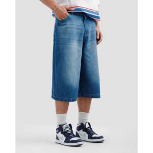 กางเกงยีนส์ขาสั้นสไตล์ฮิปฮอปวินเทจสำหรับฤดูร้อน ระบายอากาศได้ดี แต่งขาดๆ เอวสูง ทรงตรงหลวม สีสันสดใส สตรีทแวร์ พิมพ์ลาย สำหรับนักสเก็ต - Product Image 3