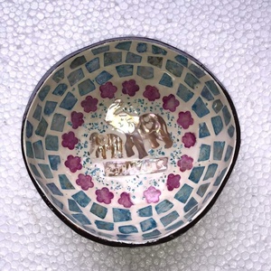 Cuenco de coco con concha incrustada para la madre de la perla, recipiente para llaves, mesa de entrada, contenedor de dulces, soporte para frutos secos, venta al por mayor - Product Image 4