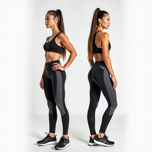 Conjunto Deportivo de Yoga para Mujer Otoño Invierno con Sujetador Deportivo Transpirable y Cómodo sin Costuras y Leggings con Decoración de Patrones - Product Image 3