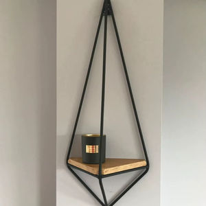 Customizable Decorative Iron Wall Hanging <b>Shelves</b> For Bedroom Wall Organization Space With Functional Display - Product Image 1