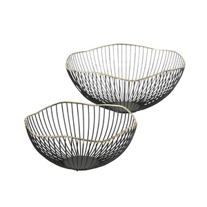 Bol en métal, design en branches d'arbre, panier à fruits décoratif, fil de fer métallique, forme ronde, bol de service décoratif - Product Image 4