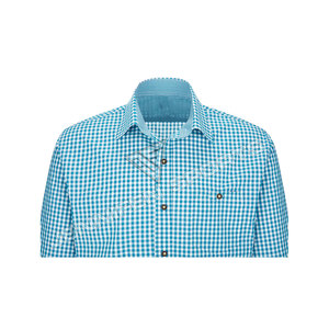 Camisa bávara para hombre, tela a cuadros de alta calidad, 100% algodón, manga larga, botones, cierre, bolsillo en el pecho, Etiqueta interior tejida para el cuello - Product Image 3