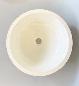 Lavabo rotondo in ceramica da incasso diametro 427mm H160 da sottopiano. Finitura superiore eccellente, levigato a macchina. Prodotto in Italia. - Product Image 5