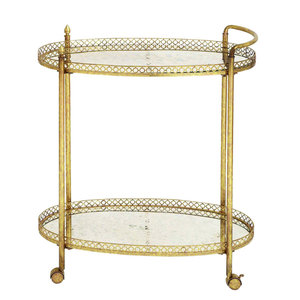 Gold Plated Customize Metal Trolley for Hotel and Restaurant Use Decorative and Premium Design Trolley with Wheel at Wholesale - Product Image 1