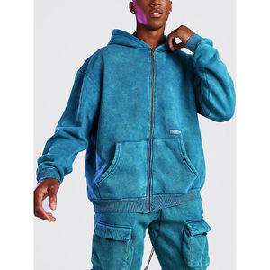 2025 personnalisable coton hommes survêtement ensemble lavé à l'acide sweat à capuche pantalons de survêtement grande taille écologique hiver Jogging 2 pièces taille - Product Image 2