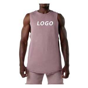 Men's Oversize Athletic Tank Top Distressed Vintage Gym Singlet with Button <b>Decoration</b> Acid Wash Workout Fitness Training Vest - Product Image 2