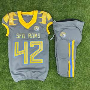 Nouveau maillot de football américain 7V7 de haute qualité uniforme de football américain à manches courtes pour jeunes garçons ensemble tendance respirant personnalisé - Product Image 2