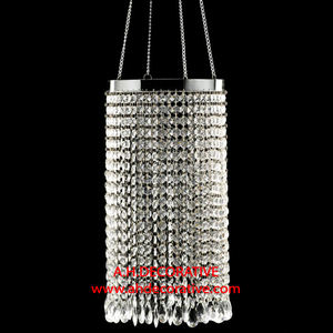 Candelabro colgante de cristal brillante para decoración del hogar, 3 placas de plata para boda - Product Image 3