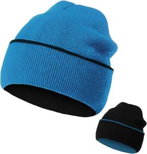 Gorro de invierno de lana acanalada moderno, gorro de punto grueso unisex, diseño suave y cómodo, ideal para el trabajo al aire libre y el uso diario en invierno - Product Image 3