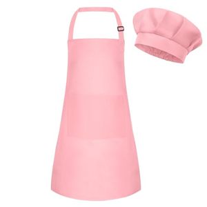 Kit de <span class=keywords><strong>Delantal</strong></span> <span class=keywords><strong>y</strong></span> <span class=keywords><strong>Gorro</strong></span> de Chef para Niños, Ajustable, con 2 Bolsillos, de Poliéster Moderno, para Cocinar, Hornear <span class=keywords><strong>y</strong></span> Pintar - Product Image 1