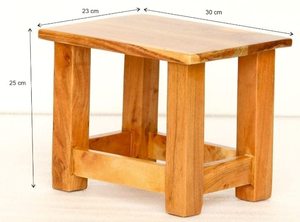 Taburetes de madera maciza exportador tono natural sofá de madera mesa auxiliar sala de estar Oficina taburete de esquina Cocina - Product Image 4