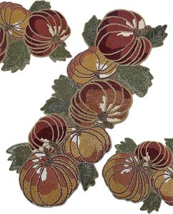 Christmas Decorative and Leaves Design <b>Beaded</b> Runner <b>Placemat</b> Dining Table Fancy Mat Handmade Decorative Runners for Wedding - Product Image 3