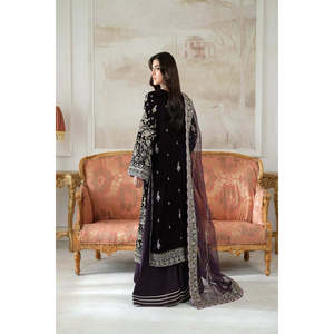 Ensemble de costumes formels pour femmes Aneelas, velours brodé, modèle VT-01 TC-1438 - Product Image 4