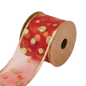 Nastro in tessuto plastico trasparente lucido da 2,7 metri con motivi festivi - Rosso, Argento, Verde e Oro - Product Image 5