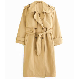 Manteau long vintage pour femme avec ceinture |   Automne Hiver |   Fournisseur en gros OEM/ODM |   100% Laine - Product Image 6