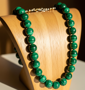 Femmes 18 pouces argent 925 serrure collier noué à la main perles de pierre de Malachite Design géométrique guérison naturelle mode à la mode - Product Image 6