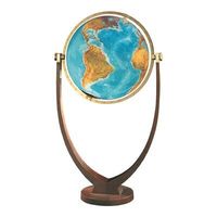Petit globe en bois pour les amateurs de voyages avec des impressions de cartes dessinées à la main et un mouvement circulaire élégant
