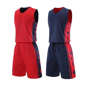 Maillot de football Maillot de basket-ball double face Ensemble uniforme de basket-ball inversé Hommes Costume de sport imprimé des deux côtés CHEMISE d'entraînement - Product Image 1