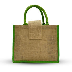 Sacs-cadeaux en jute imprimé avec poignées en corde pour emballage de fête de mariage ou d'épicerie quantité minimale de commande 50 fourre-tout écologique personnalisé - Product Image 1