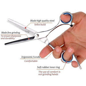 Tijeras de adelgazamiento de acero inoxidable de alta calidad para corte de pelo Acabado pulido Personalizable - Product Image 2