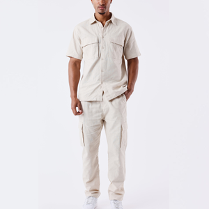 Pantalons de jogging décontractés pour hommes, style cargo, légers, taille mi-haute, respirants, personnalisés par OEM - Product Image 2