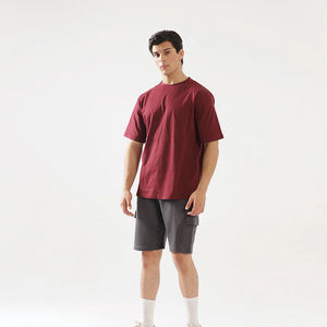 T-shirt blanc personnalisé pour hommes 100% coton biologique sweat-shirt en éponge française 300 GSM T-shirt surdimensionné lourd 100% T-shirt - Product Image 4