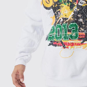 Sudadera con capucha con gráfico personalizado para hombre, ropa de calle de gran tamaño, corte inferior, impresión de pantalla, pintura holgada, algodón con capucha - Product Image 2