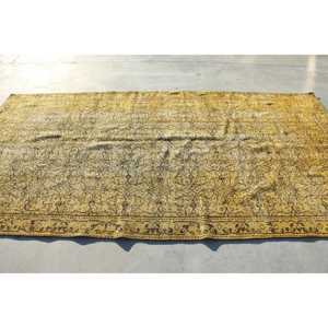 5.6x10.5 ft Large Vintage Turkish Rug, <b>Yellow</b> Moroccan <b>Wool</b> Rug - Product Image 2