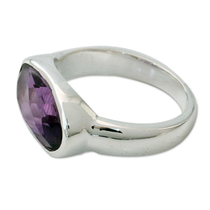 Anillos de amatista facetados para mujer, anillos de piedras preciosas naturales de Plata de Ley 925 hechos a mano, piedras preciosas de lujo, joyería fina - Product Image 2