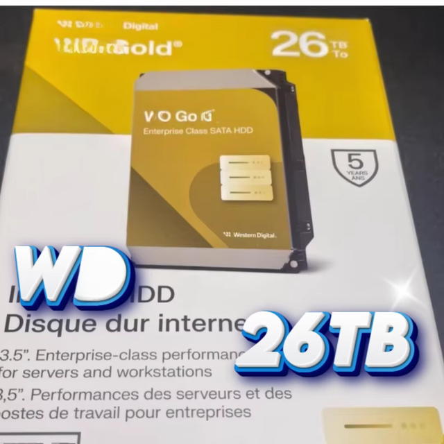 Used HDD 26TB Hard Drive Gold WD261KRYZ Enterprise Class Hard Drive 26TB High Storage Hard Disk NVR DVR Server Data Center CCTV