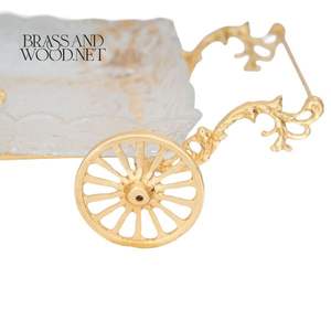 Plateau de service chariot en laiton massif cristal - Product Image 2