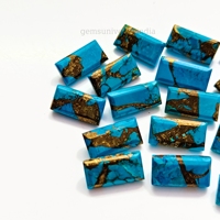 Top qualité cuivre Turquoise facettes Rectangle forme coupe pierre perles en vrac 12x6mm perles pour boucle d'oreille bague et bijoux réglage en vrac