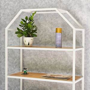 Étagère décorative Home-SheLF 80x34x180cm, structure en fer et bois de caoutchouc, type sur pied pour salon, installation facile - KTB68051 - Product Image 6