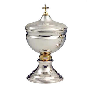 Ciboire en laiton sacré fait à la main, idéal pour la prière eucharistique et les rituels quotidiens de l'église, ciboire en laiton poli, design religieux - Product Image 2