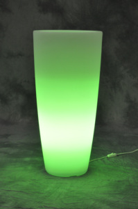 Vaso Home Light Tondo Diametro 33 cm H 70 cm Colore Bianco Ghiaccio Luce Verde - Product Image 1