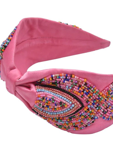 Elegante Diadema Hecha a Mano para Mujer con Cuentas de Colores y Perlas Decorativas de la India - Product Image 4